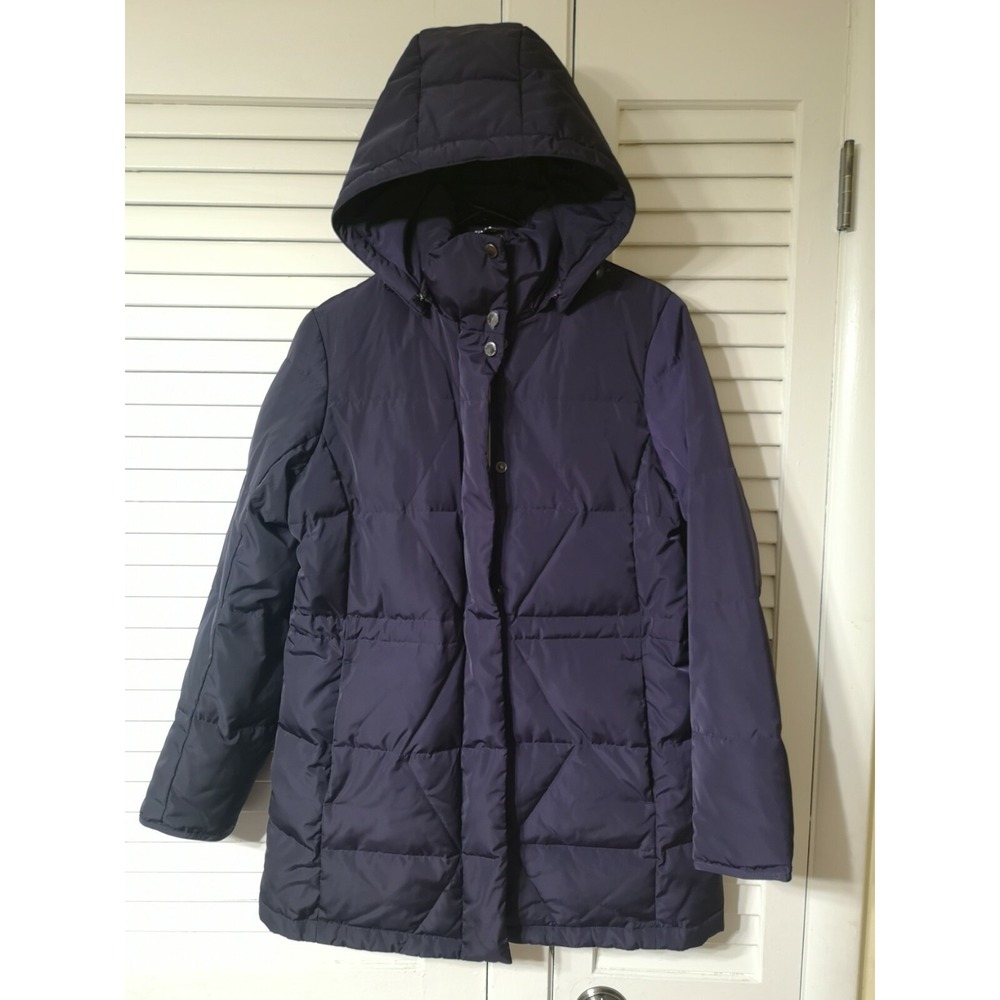 Authentic Land End Down Coat Hood Winter Parka Purple Women's Size S/P 6-8